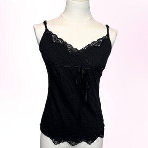 Japanese Brand 'Iori' Black Lace Camisole Tank Top